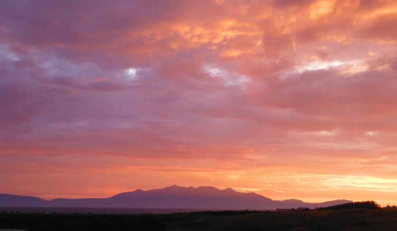  the sunset over Arran  