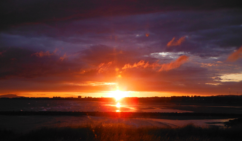  a blast of the setting sun over Saltcoats 